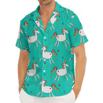Doodle Unicorn Pattern Print Men's Deep V-Neck Shirt