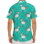 Doodle Unicorn Pattern Print Men's Deep V-Neck Shirt