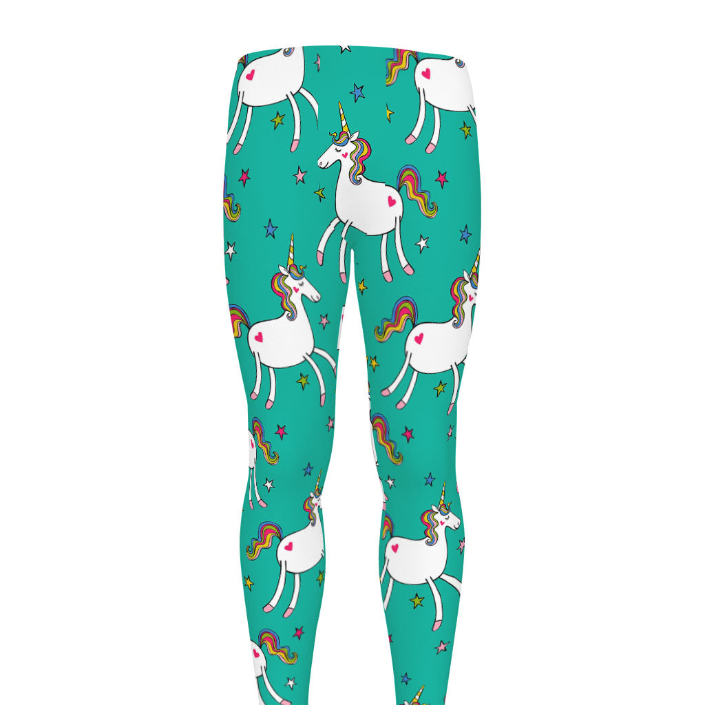 Doodle Unicorn Pattern Print Men's leggings