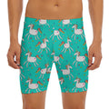 Doodle Unicorn Pattern Print Men's Long Boxer Briefs