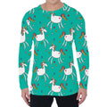 Doodle Unicorn Pattern Print Men's Long Sleeve T-Shirt