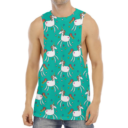 Doodle Unicorn Pattern Print Men's Muscle Tank Top