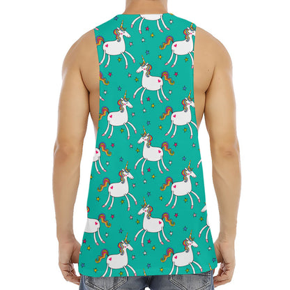 Doodle Unicorn Pattern Print Men's Muscle Tank Top