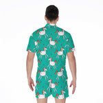 Doodle Unicorn Pattern Print Men's Rompers