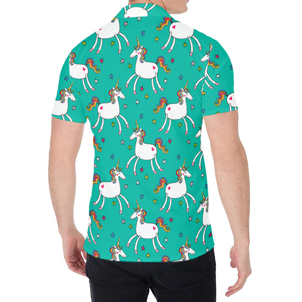 Doodle Unicorn Pattern Print Men's Shirt