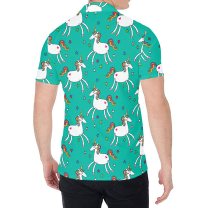 Doodle Unicorn Pattern Print Men's Shirt