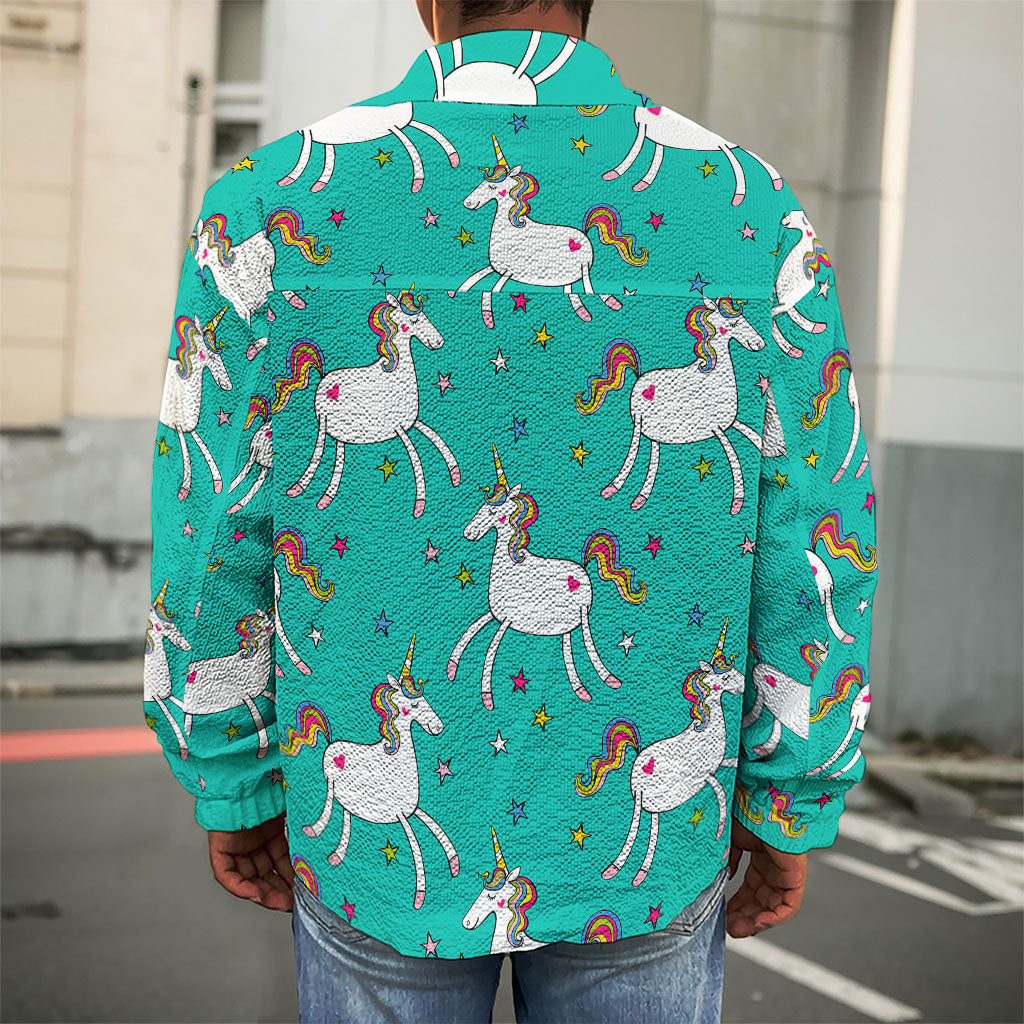 Doodle Unicorn Pattern Print Men's Shirt Jacket