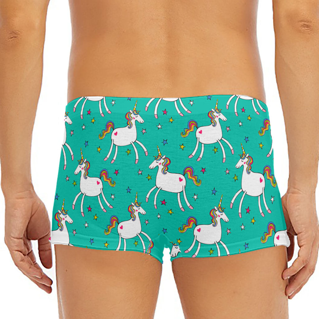 Doodle Unicorn Pattern Print Men's Short Boxer Briefs