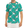 Doodle Unicorn Pattern Print Men's Short Sleeve Rash Guard
