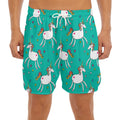 Doodle Unicorn Pattern Print Men's Split Running Shorts