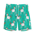 Doodle Unicorn Pattern Print Men's Athletic Shorts