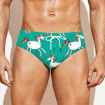 Doodle Unicorn Pattern Print Men's Swim Briefs