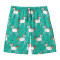 Doodle Unicorn Pattern Print Men's Swim Trunks