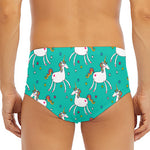Doodle Unicorn Pattern Print Men's Triangle Swim Briefs