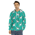 Doodle Unicorn Pattern Print Men's Velvet Pullover Hoodie
