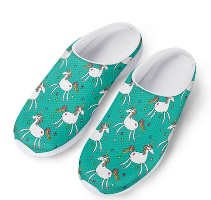 Doodle Unicorn Pattern Print Mesh Casual Shoes