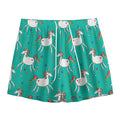 Doodle Unicorn Pattern Print Mesh Shorts