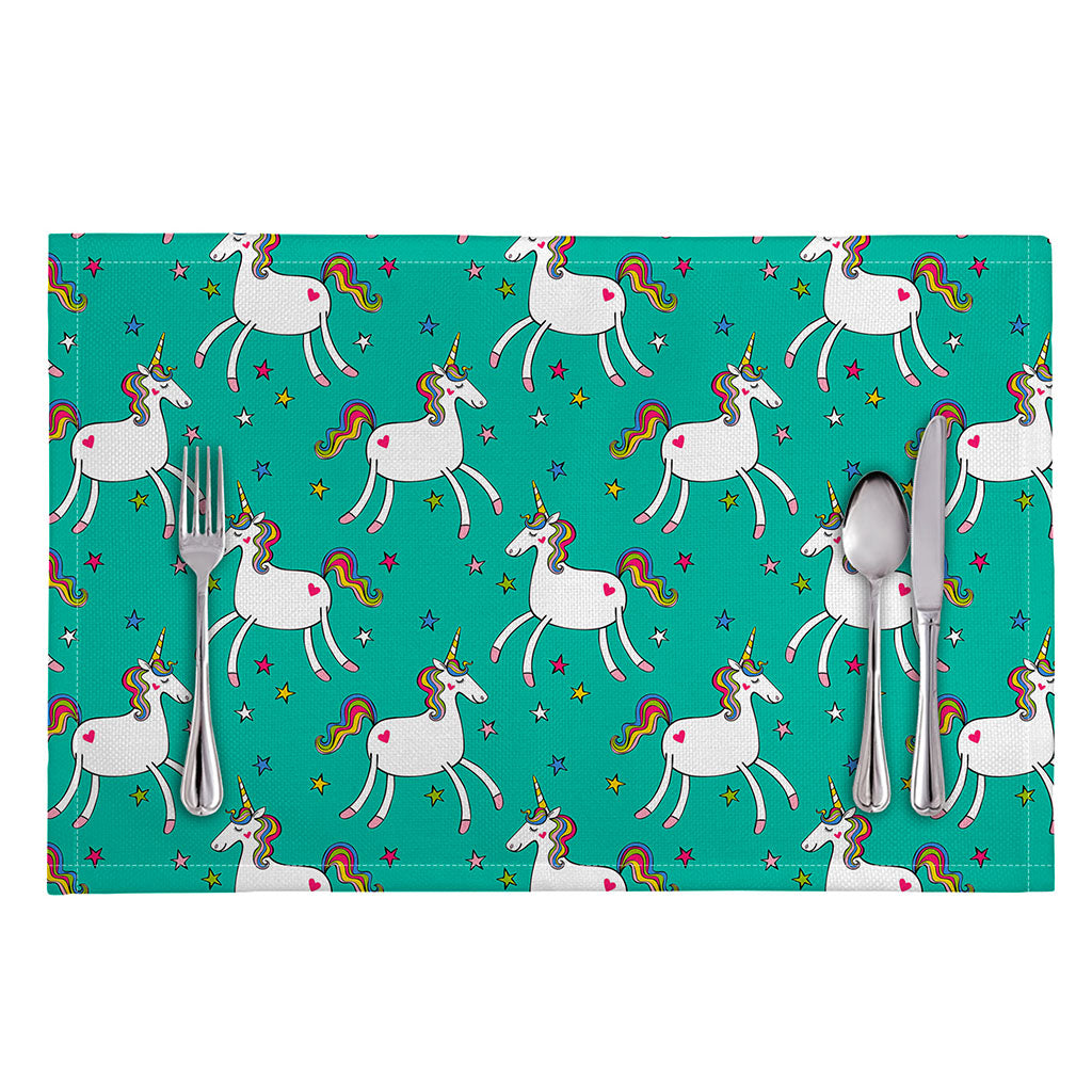 Doodle Unicorn Pattern Print Placemat