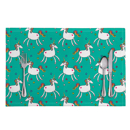Doodle Unicorn Pattern Print Placemat