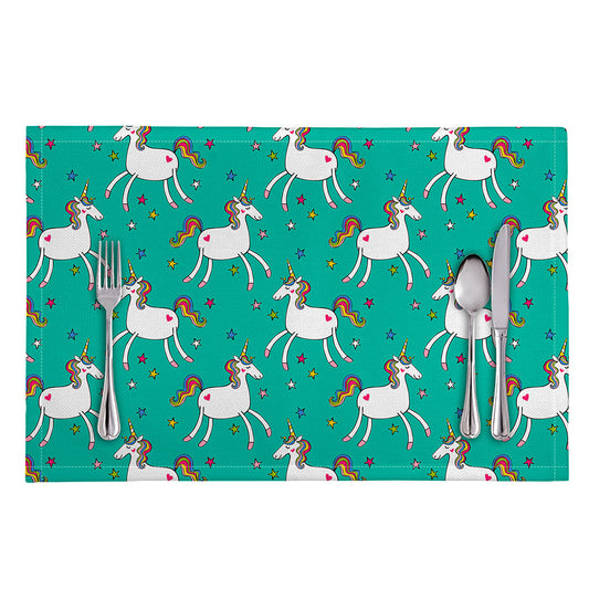 Doodle Unicorn Pattern Print Placemat