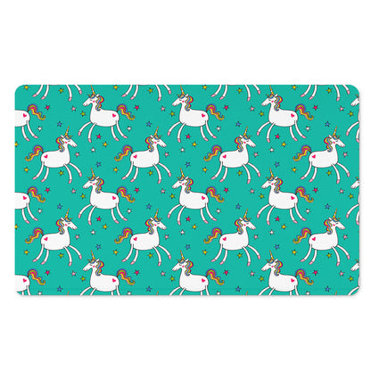 Doodle Unicorn Pattern Print Polyester Doormat