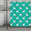 Doodle Unicorn Pattern Print Polyester Shower Curtain