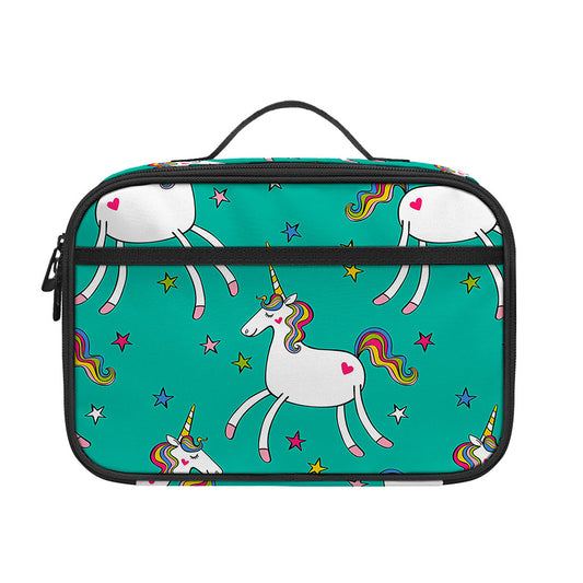 Doodle Unicorn Pattern Print Portable Lunch Bag