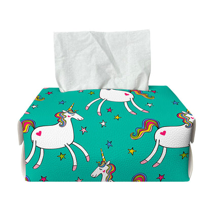 Doodle Unicorn Pattern Print Rectangle Tissue Box Cover