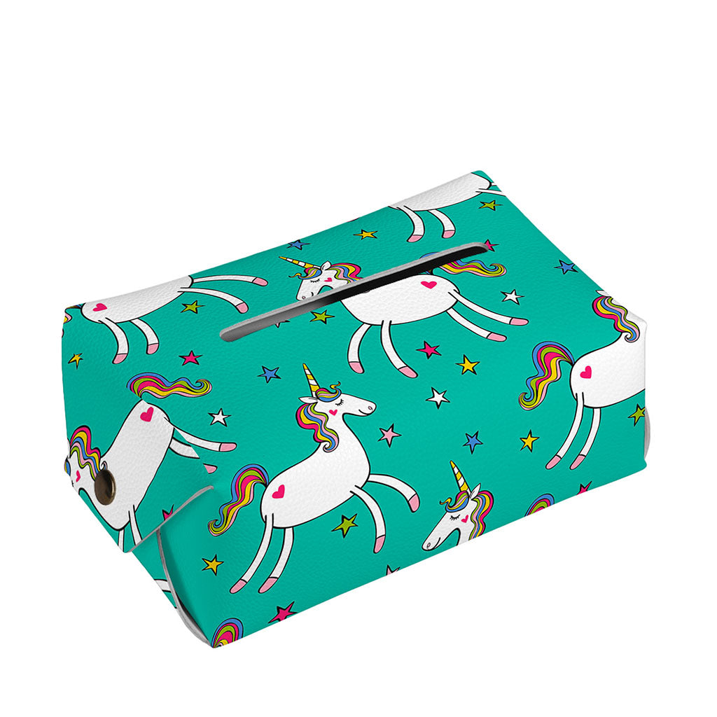 Doodle Unicorn Pattern Print Rectangle Tissue Box Cover