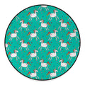 Doodle Unicorn Pattern Print Round Floor Mat