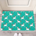 Doodle Unicorn Pattern Print Rubber Doormat