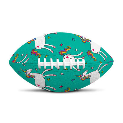 Doodle Unicorn Pattern Print Rugby Ball
