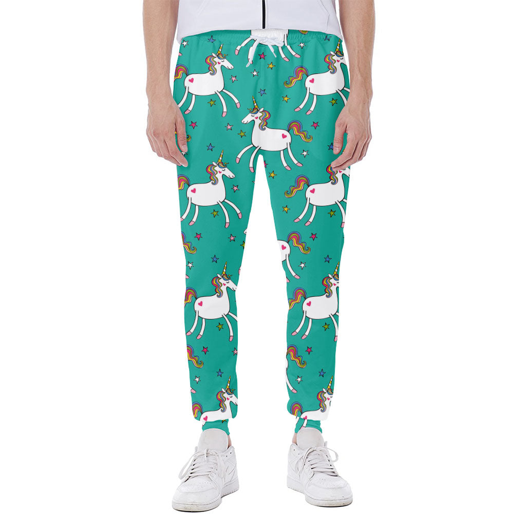 Doodle Unicorn Pattern Print Scuba Joggers