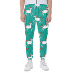 Doodle Unicorn Pattern Print Scuba Joggers