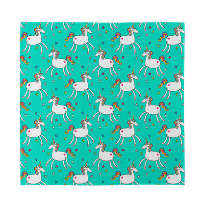 Doodle Unicorn Pattern Print Silk Bandana