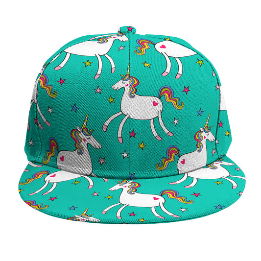 Doodle Unicorn Pattern Print Snapback Cap