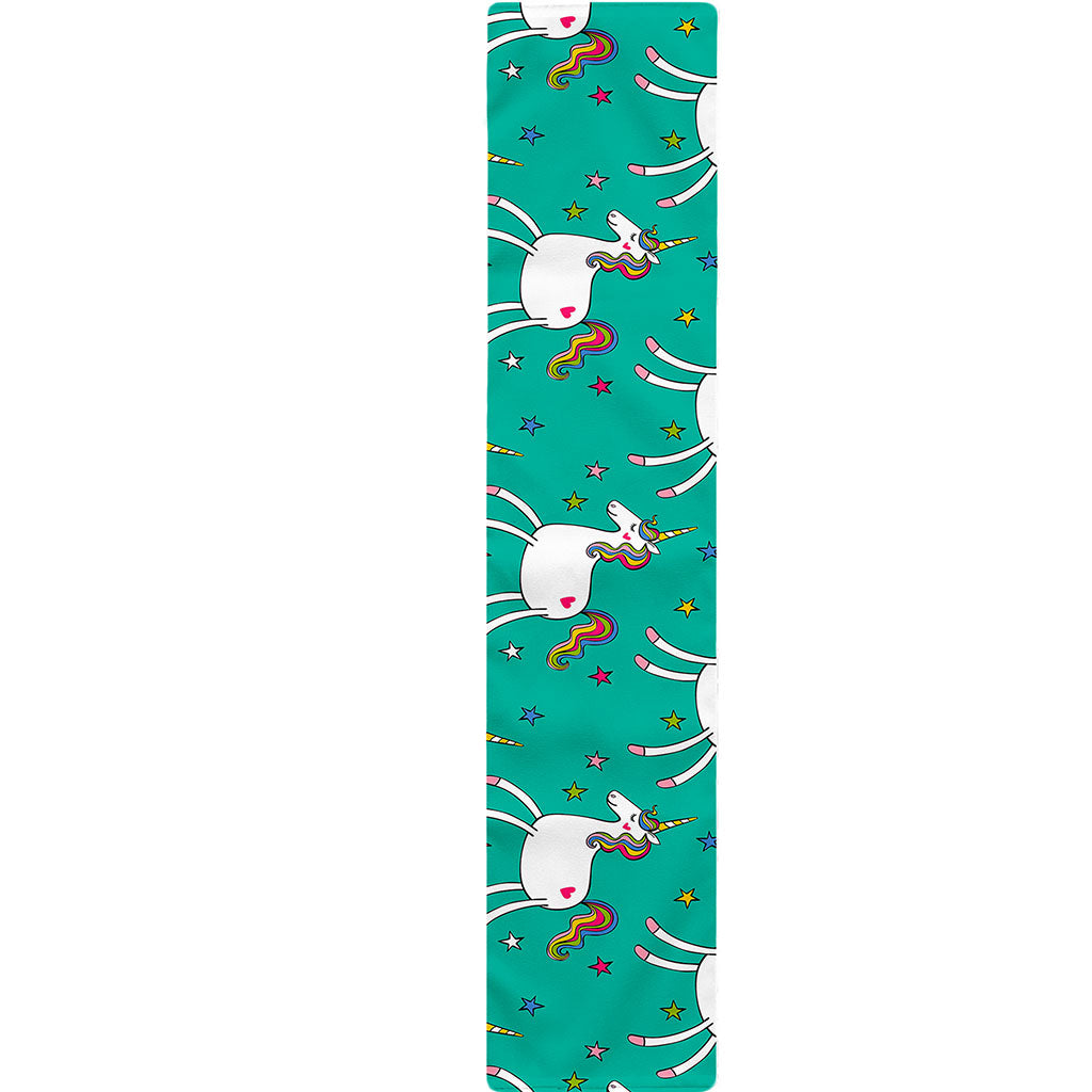 Doodle Unicorn Pattern Print Table Runner