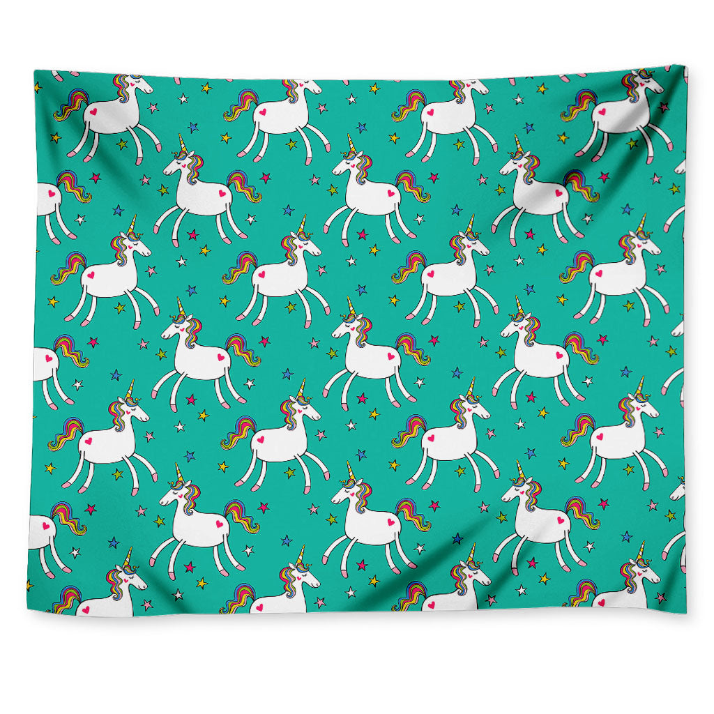 Doodle Unicorn Pattern Print Tapestry
