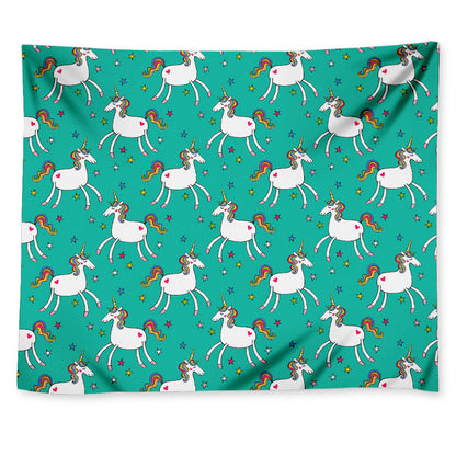 Doodle Unicorn Pattern Print Tapestry