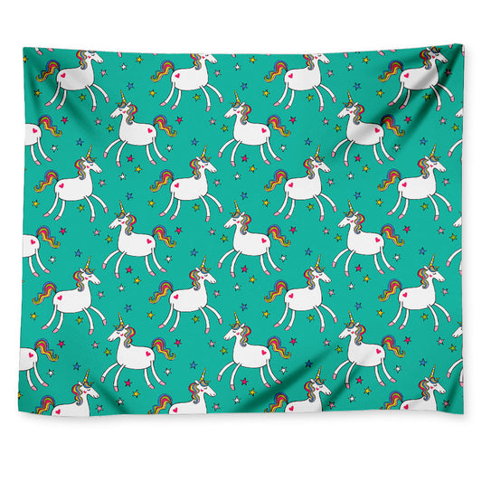 Doodle Unicorn Pattern Print Tapestry
