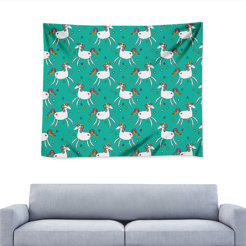 Doodle Unicorn Pattern Print Tapestry