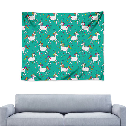 Doodle Unicorn Pattern Print Tapestry