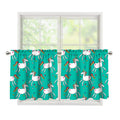 Doodle Unicorn Pattern Print Tier Curtains
