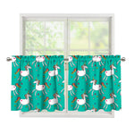 Doodle Unicorn Pattern Print Tier Curtains