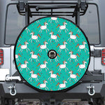 Doodle Unicorn Pattern Print Tire Cover With Camera Hole