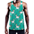 Doodle Unicorn Pattern Print Men's Workout Tank Top
