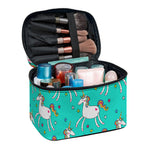 Doodle Unicorn Pattern Print Travel Makeup Bag