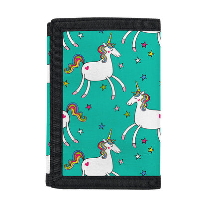 Doodle Unicorn Pattern Print Trifold Wallet