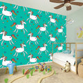 Doodle Unicorn Pattern Print Wall Sticker