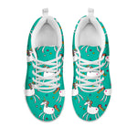 Doodle Unicorn Pattern Print White Running Shoes